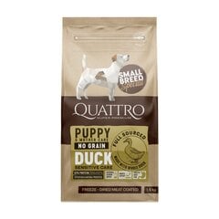 Quattro Small Breed Puppy & Mother care teraviljavaba kuivtoit väikest tõugu koertele koos pardiga, 1,5kg цена и информация | Сухой корм для собак | kaup24.ee