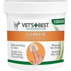 Vet's Best clean eye салфетки для очищения глаз, 100 шт. цена и информация | Средства по уходу за животными | kaup24.ee