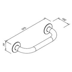 Käetugi invaliididele 300 mm, valge hind ja info | Vannitoaseadmed puuetega inimestele | kaup24.ee