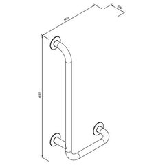 Kaarjas tugi invaliididele (vasakul) 800x400mm, valge hind ja info | Vannitoaseadmed puuetega inimestele | kaup24.ee