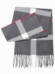 шарф a408 - серый/белый цена и информация | Мужские шарфы, шапки, перчатки | kaup24.ee