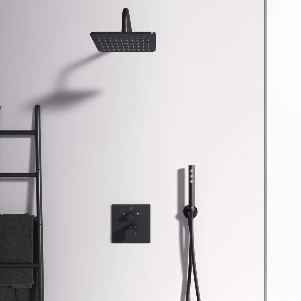 Varjatud termostaatsegisti Ceratherm C100 duši ja vanni jaoks, välisosa, matt must, Ideal Standard цена и информация | Vannitoa segistid | kaup24.ee