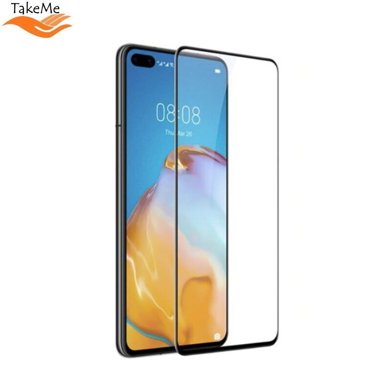 TakeMe HARD Ceramic Full Surface Screen Protector ekraanikaitseklaas Huawei P40 Must hind ja info | Ekraani kaitsekiled | kaup24.ee