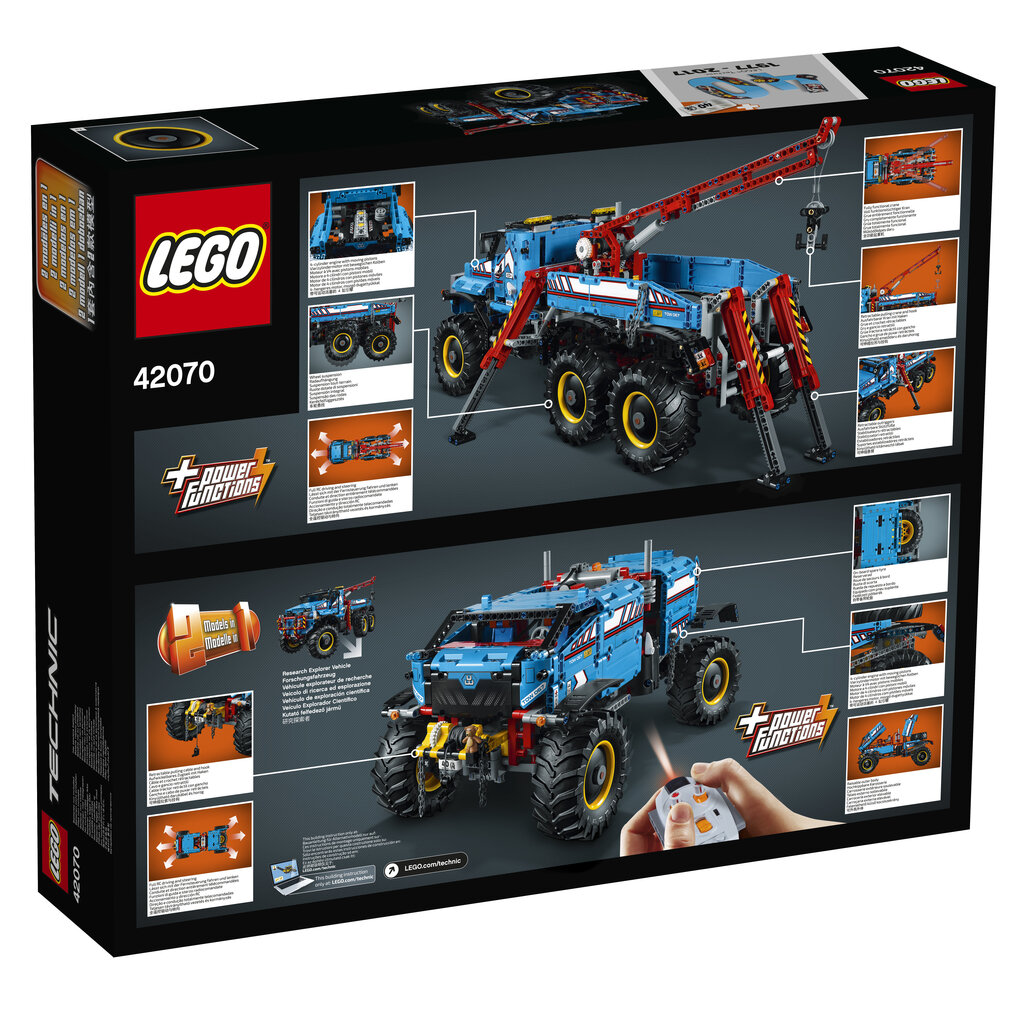 42070 LEGO® TECHNIC 6 x 6 puksiirauto maastikul цена и информация | Klotsid ja konstruktorid | kaup24.ee