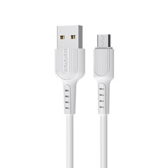 Borofone BX16 Strong & Flexible Universal Micro USB 2A Data & Charging Cable 1m White hind ja info | Mobiiltelefonide kaablid | kaup24.ee