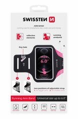 Swissten Armbag Case for phones up to 6 inches Pink цена и информация | Держатели для телефонов | kaup24.ee