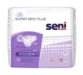 Подгузники Super Seni Plus, XL размер, 10 шт. цена и информация | Подгузники, прокладки, одноразовые пеленки для взрослых | kaup24.ee