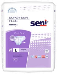 Подгузники Super Seni Plus, L размер, 30 шт. цена и информация | Подгузники, прокладки, одноразовые пеленки для взрослых | kaup24.ee