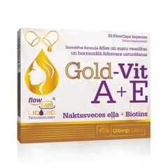 Gold-Vit A + E kapslid kuningakepiõli ja biotiiniga N30 hind ja info | Vitamiinid, toidulisandid, preparaadid tervise heaoluks | kaup24.ee