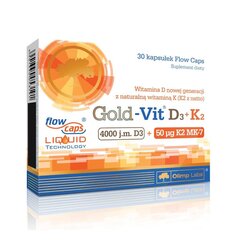 Vitamiinid D3 + K2 Gold-Vit D3 4000IU + K2 50mcg N30 kaps. hind ja info | Vitamiinid, toidulisandid, preparaadid tervise heaoluks | kaup24.ee