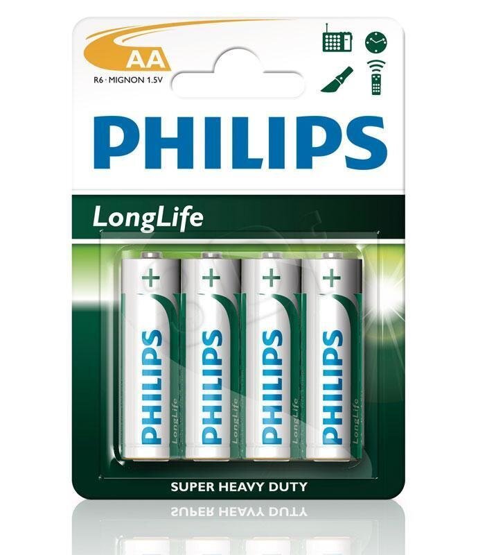 Patareid PHILIPS LongLife AA/R6 B4 цена и информация | Patareid | kaup24.ee