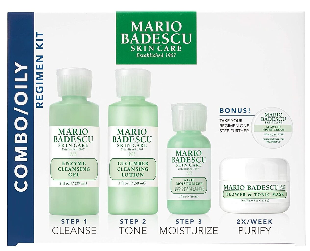 Näonaha hoolduskomplekt Mario Badescu The Regimen Set C/O hind ja info | Näopuhastusvahendid | kaup24.ee