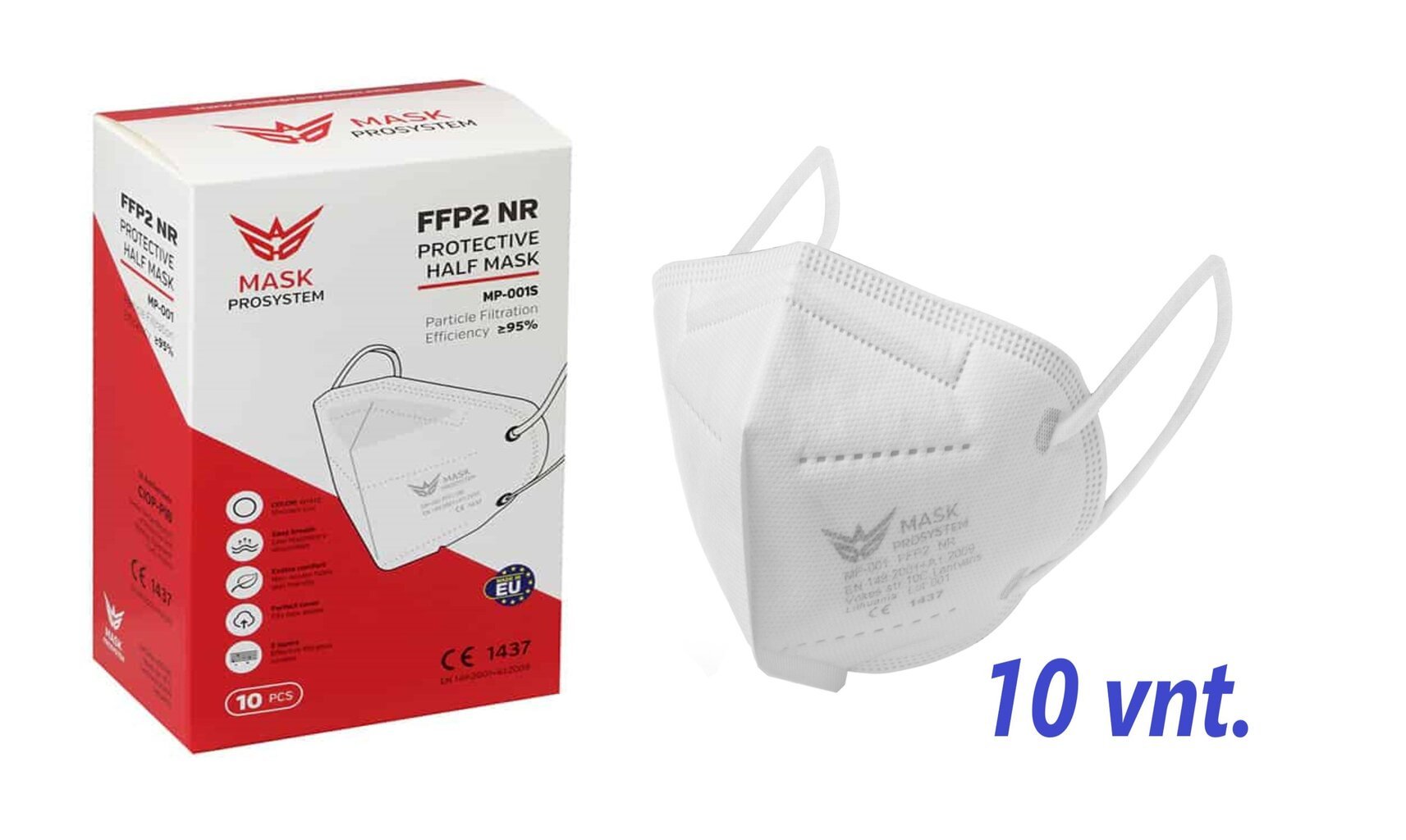 Kaitsev respiraator FFP2, 5 kihti tehtud, Leedu, CE, 10 tk цена и информация | Esmaabi | kaup24.ee