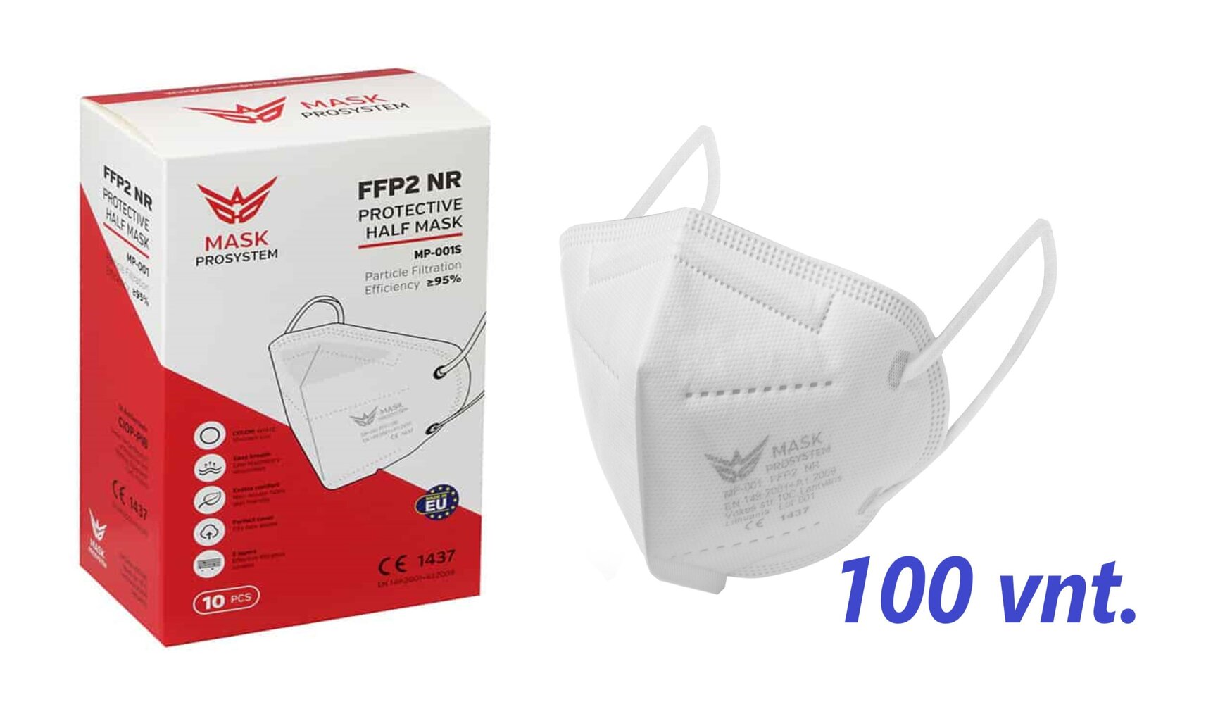 Kaitsev respiraator FFP2, 5 kihti, toodetud Leedus, CE, 100 tk hind ja info | Esmaabi | kaup24.ee