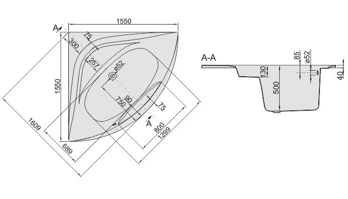 Vann Sanplast Altus WS-ALT/EX hind ja info | Vannid | kaup24.ee