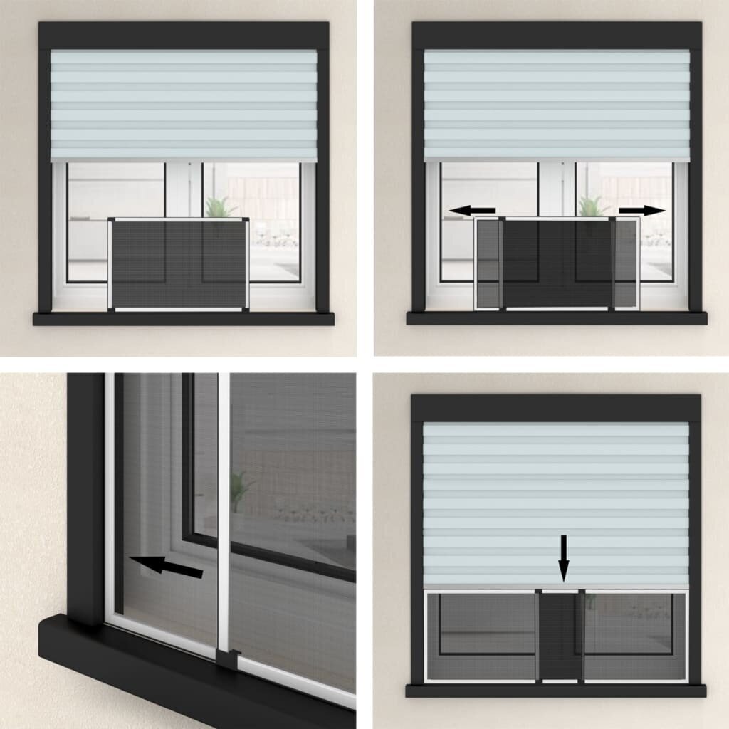 Laiendatav putukavõrk aknale vidaXL, valge (75–143) x 50 cm hind ja info | Sääsevõrgud, putukavõrgud | kaup24.ee