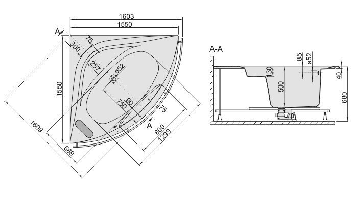 Vann Sanplast Altus WS-ALT/EX hind ja info | Vannid | kaup24.ee