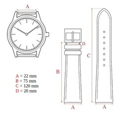 Ремешок Eichmüller 22mm, коричневый цена и информация | Мужские часы | kaup24.ee