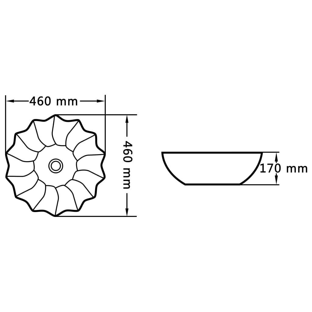 vidaXL valamu, 46 x 17 cm, keraamiline, must hind ja info | Kraanikausid, valamud | kaup24.ee