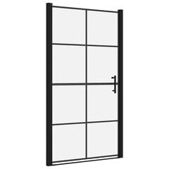 vidaXL dušinurga uksed, karastatud klaas, 100 x 178 cm, must hind ja info | Dušikabiinide uksed ja seinad | kaup24.ee