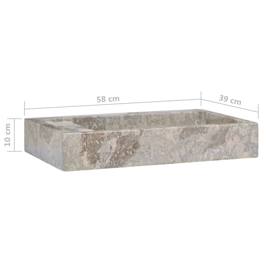 vidaXL valamu hall 58x39x10 cm, marmor цена и информация | Kraanikausid, valamud | kaup24.ee