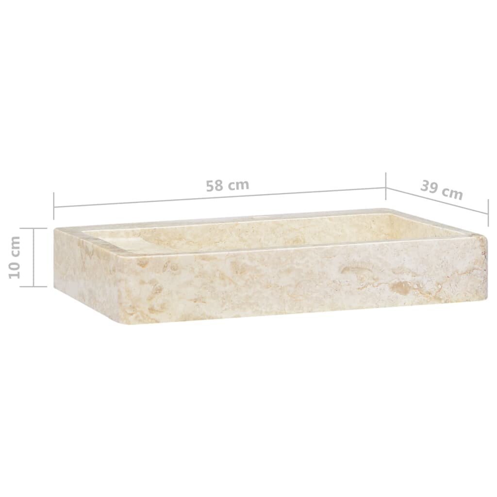 vidaXL valamu hall 58 x 39 x 10 cm, marmor hind ja info | Kraanikausid, valamud | kaup24.ee