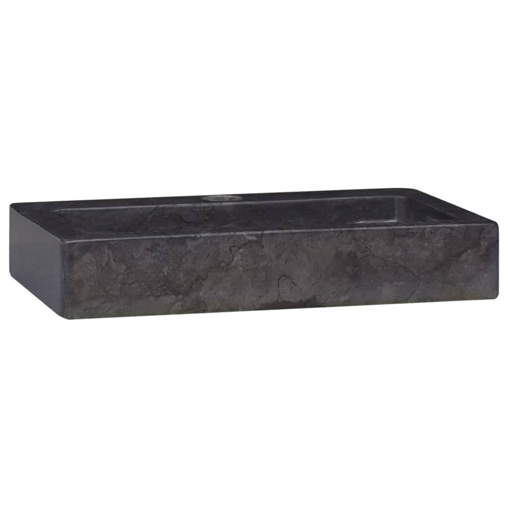 vidaXL valamu, must, 38x24x6,5 cm, marmor цена и информация | Kraanikausid, valamud | kaup24.ee