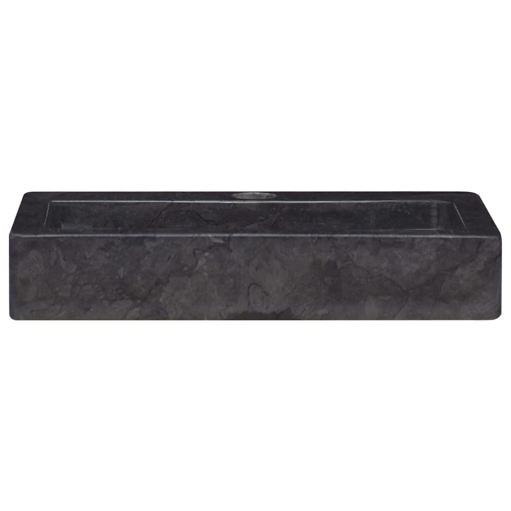vidaXL valamu, must, 38x24x6,5 cm, marmor цена и информация | Kraanikausid, valamud | kaup24.ee