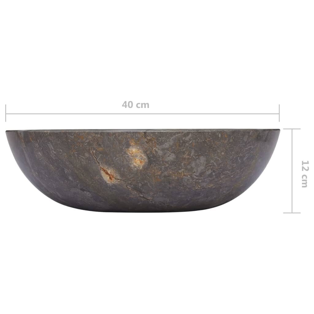 vidaXL valamu, hall, Ø40 x 12 cm, marmor цена и информация | Kraanikausid, valamud | kaup24.ee
