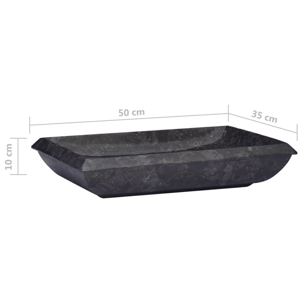 vidaXL valamu must 50x35x10 cm, marmor hind ja info | Kraanikausid, valamud | kaup24.ee