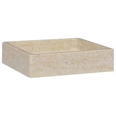 vidaXL valamu, kreemjas, 40 x 40 x 10 cm, marmor цена и информация | Раковины | kaup24.ee