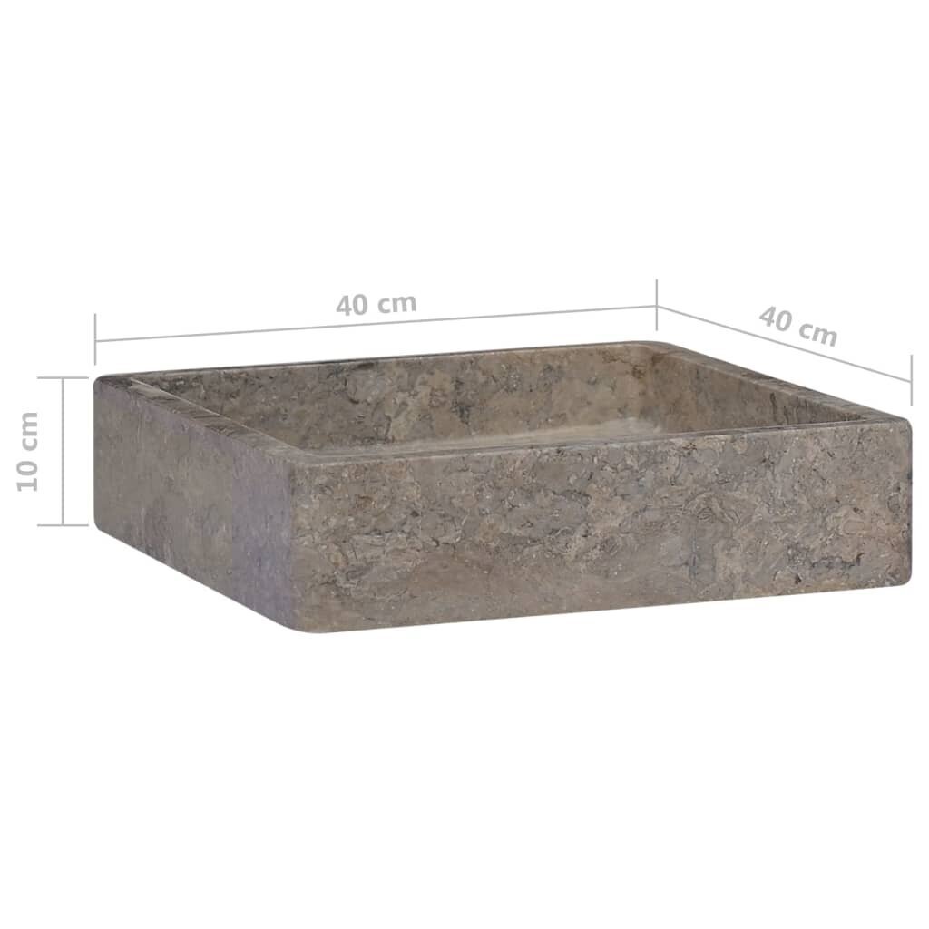 vidaXL valamu, hall, 40 x 40 x 10 cm, marmor hind ja info | Kraanikausid, valamud | kaup24.ee