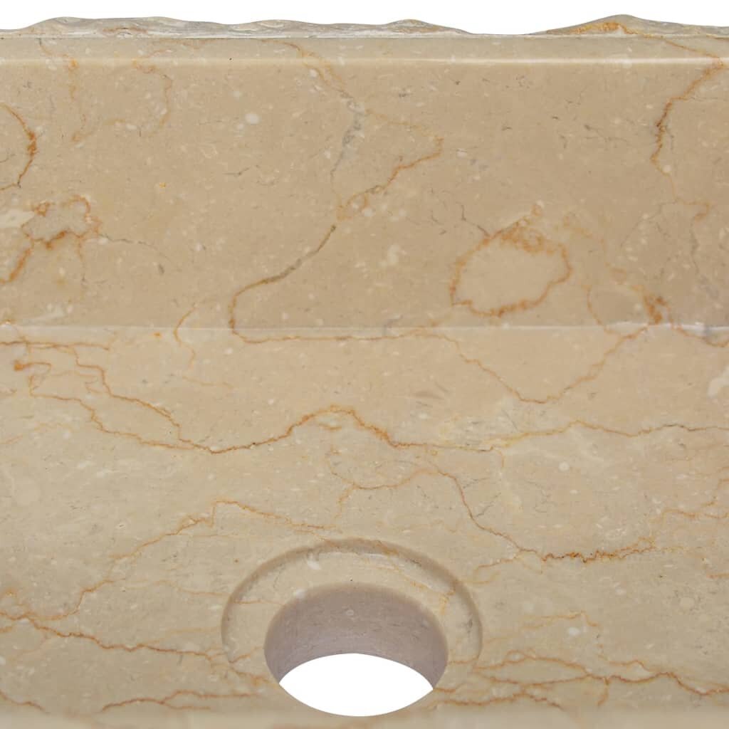 vidaXL valamu, kreemjas, 30x30x13 cm, marmor hind ja info | Kraanikausid, valamud | kaup24.ee