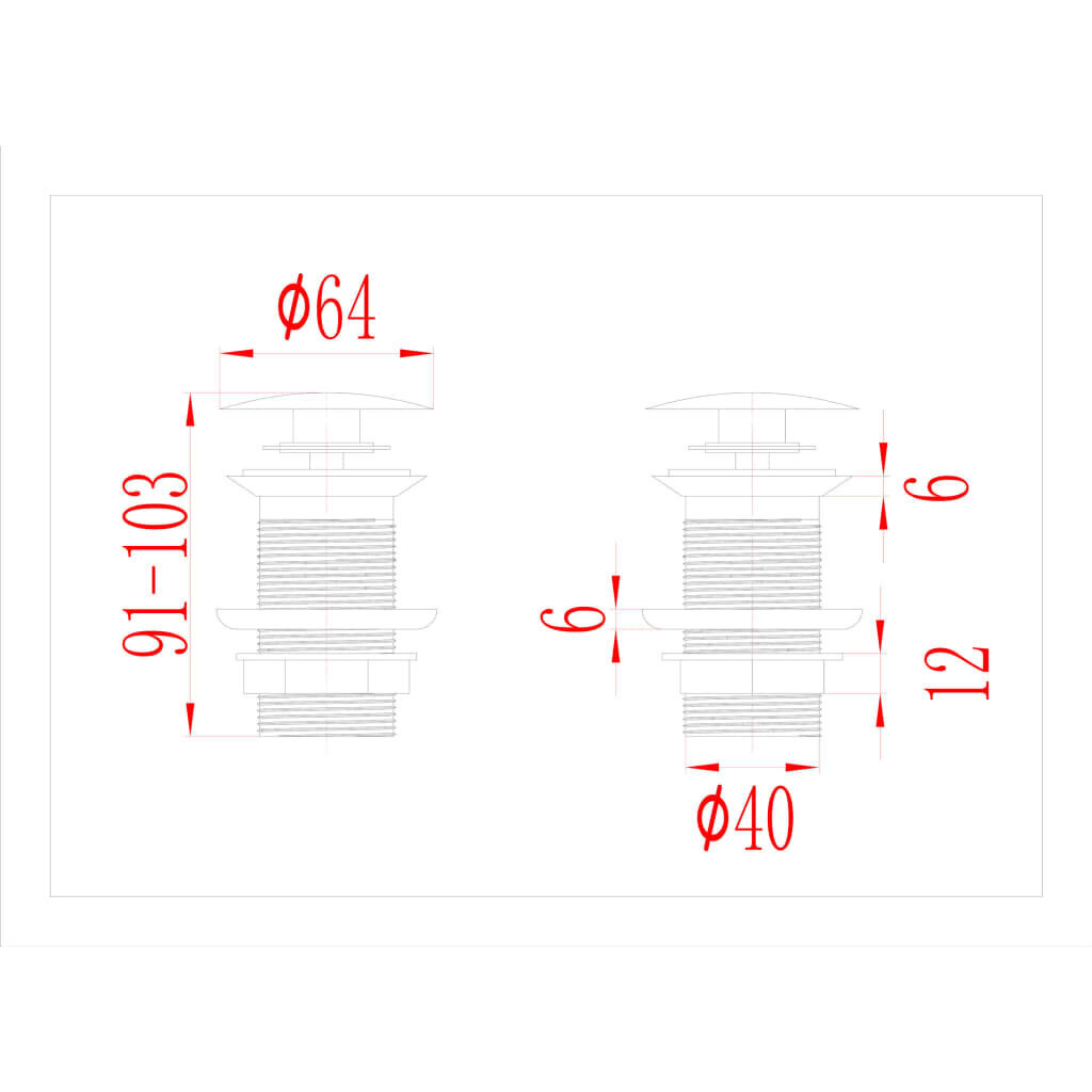 vidaXL lükatav äravool ülevoolufunktsioonita kuldne 6,4x6,4x9,1 cm hind ja info | Sifoonid | kaup24.ee