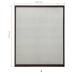 vidaXL allarullitav putukavõrk aknale, pruun, 150 x 170 cm hind ja info | Sääsevõrgud, putukavõrgud | kaup24.ee