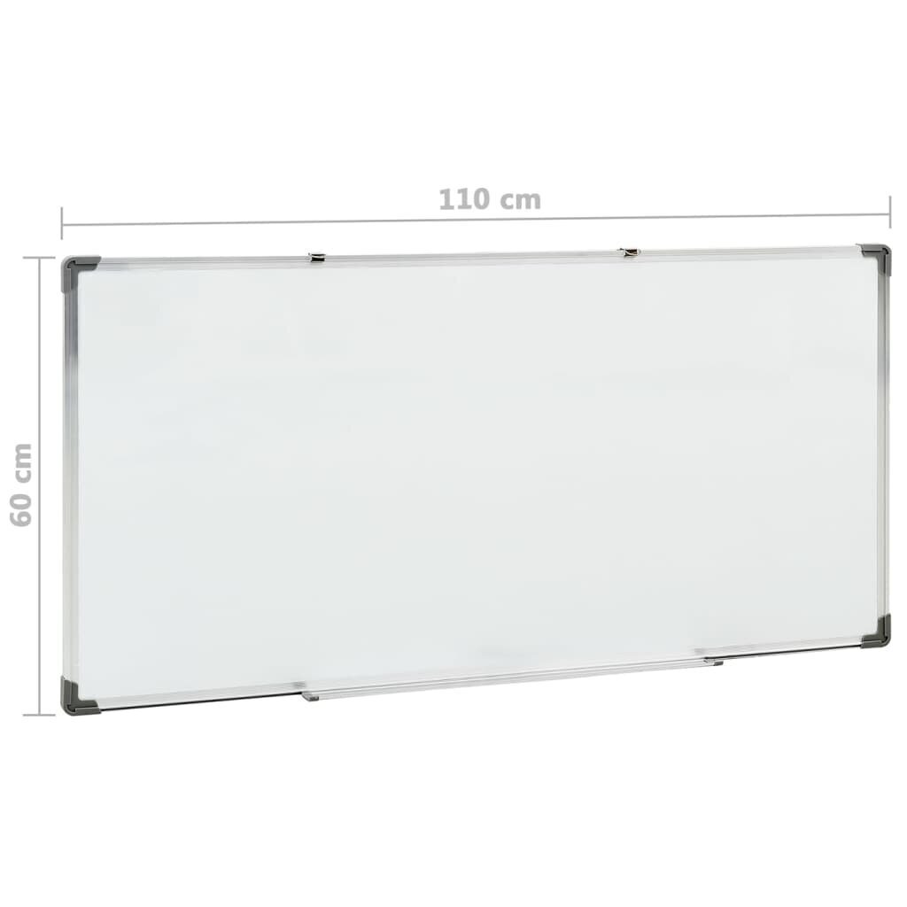 vidaXL magnettahvel, valge, 110 x 60 cm, teras hind ja info | Kirjatarbed | kaup24.ee