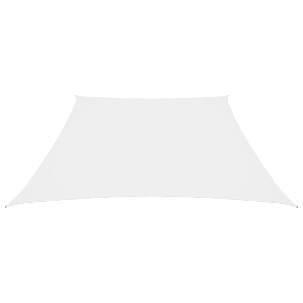 vidaXL oxford-kangast päikesepuri, trapets, 4/5 x 4 m, valge цена и информация | Päikesevarjud, markiisid ja alused | kaup24.ee