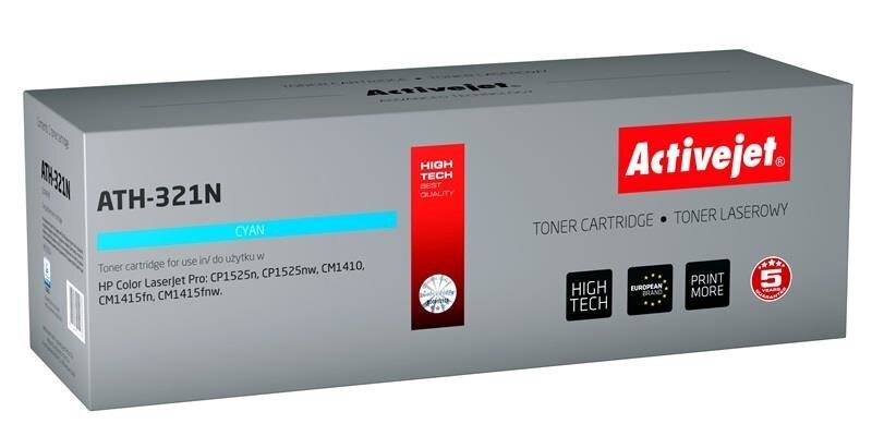 Toneris ActiveJet ATH-321N | Cyan | 1300 str. | HP HP CE321A (128A) hind ja info | Laserprinteri toonerid | kaup24.ee