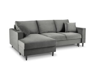 Pehme nurgadiivan Mazzini Sofas Cartadera, hall/must цена и информация | Угловые диваны | kaup24.ee