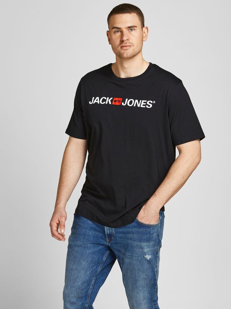 JACK & JONES meeste T-särk 12184987*03, must цена и информация | Meeste T-särgid | kaup24.ee