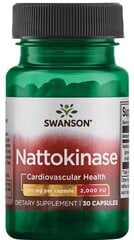 Витамины Swanson Nattokinase 2000 FU, 30 капсул, 100 мг цена и информация | Витамины, пищевые добавки, препараты для хорошего самочувствия | kaup24.ee