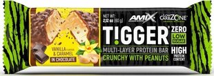 Amix Nutrition TiggerZero mitmekihiline valgubatoon 60 g - vanilje ja karamell hind ja info | Amix Kaitsevahendid ja meditsiinitarbed | kaup24.ee