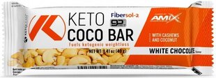 Amix Nutrition KetoLean® Keto goBHB® Coco batoon 40 g - valge šokolaad hind ja info | Batoonid | kaup24.ee