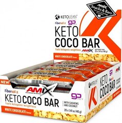 Amix Nutrition KetoLean® Keto goBHB® Coco batoon 40 g - valge šokolaad hind ja info | Batoonid | kaup24.ee