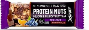 Хрустящий ореховый батончик Amix Nutrition Protein Nuts - орехи и фрукты, 40 г цена и информация | Витамины, пищевые добавки, препараты для хорошего самочувствия | kaup24.ee