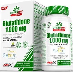 Пищевая добавка с витамином С Amix Nutrition GreenDay® ProVEGAN Setria® Glutathione, 1000 мг, 60 веге капсул цена и информация | Витамины, пищевые добавки, препараты для хорошего самочувствия | kaup24.ee