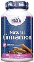 Haya Labs Looduslik kaneel 500 mg 60 kapslit hind ja info | Vitamiinid, toidulisandid, preparaadid tervise heaoluks | kaup24.ee