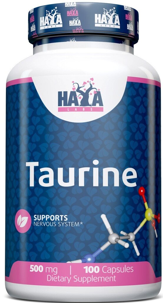 Haya Labs Tauriin 500 mg 100 kapslit hind ja info | Vitamiinid, toidulisandid, preparaadid tervise heaoluks | kaup24.ee