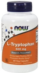 NOW L-trüptofaan 500 mg 60 vege kapslit hind ja info | Vitamiinid, toidulisandid, preparaadid tervise heaoluks | kaup24.ee