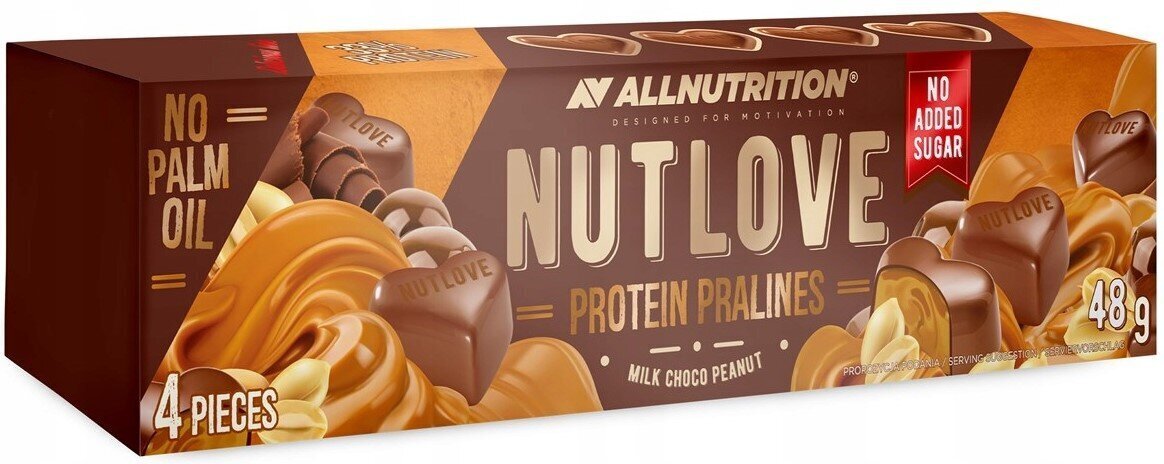 AllNutrition Nutlove proteiini pralineed 48 g - piimašokolaad ja maapähkel цена и информация | Supertoit | kaup24.ee